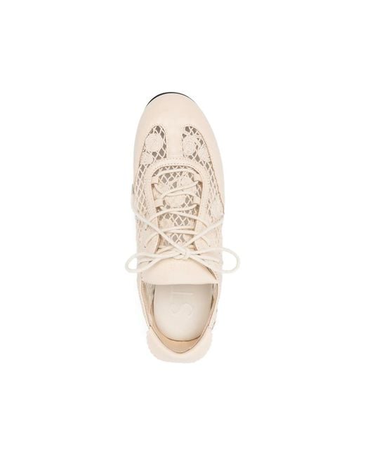 Stine Goya Natural Lace-Detail Sneakers