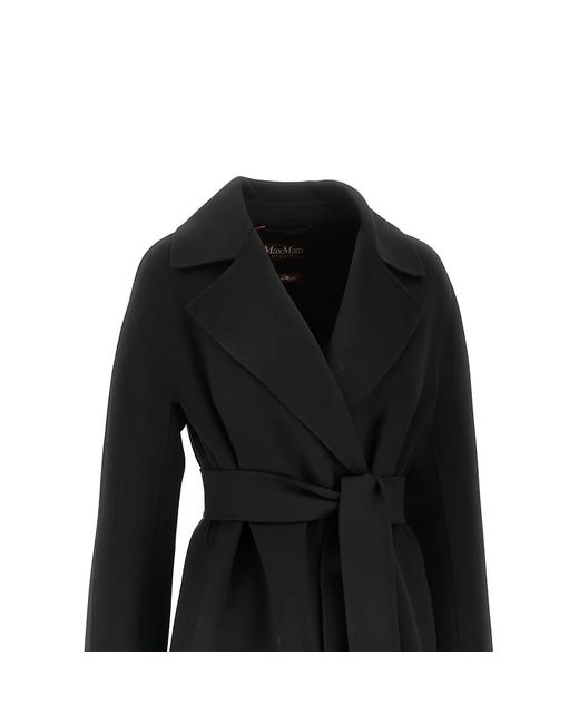 Max Mara Black Cles Belted Coat