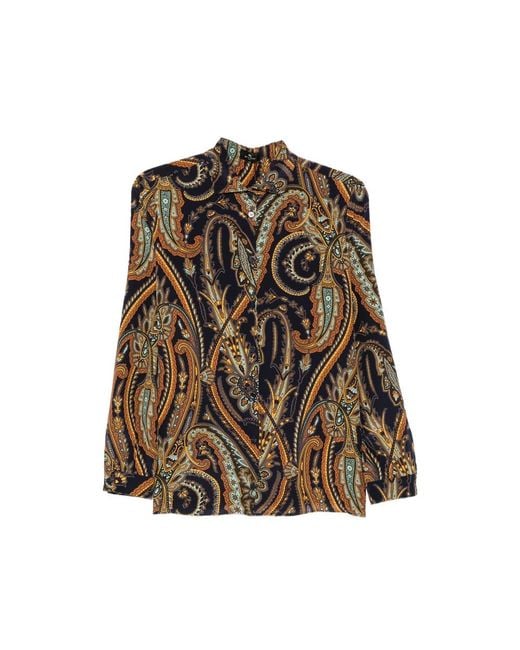 Etro Brown Paisley-Print Shirt