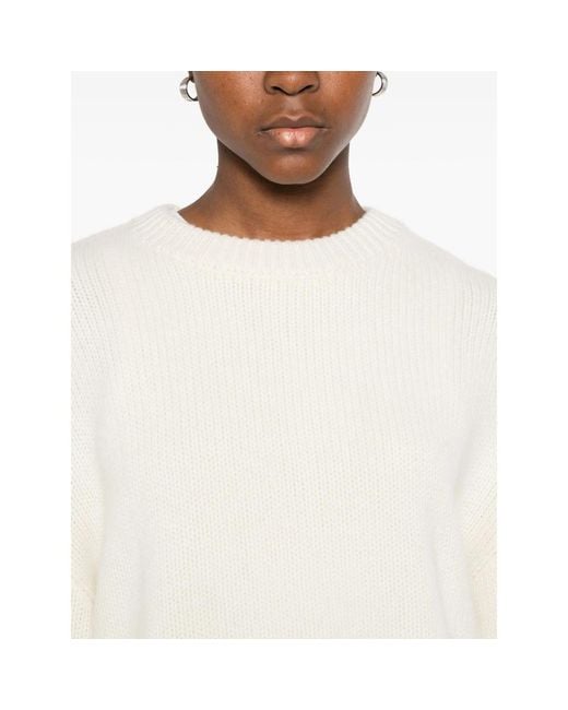 Soft Goat White Knit Chunky Crewneck Relaxed Fit