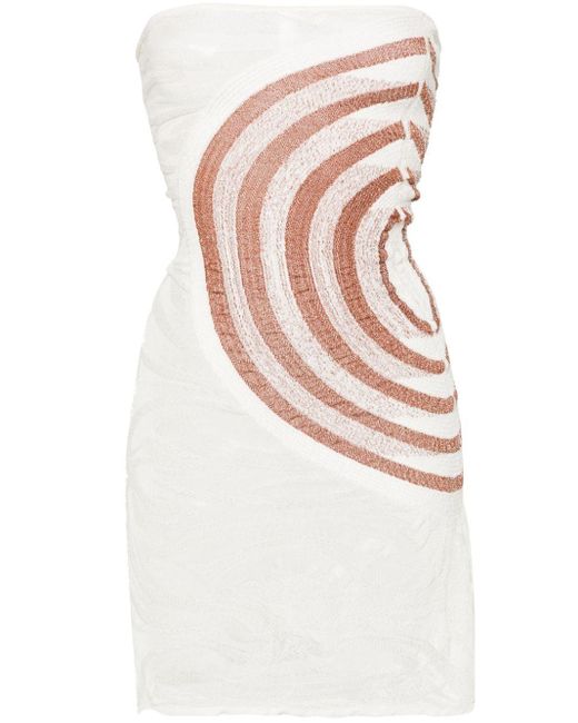 GIMAGUAS White Knitted Mini Dress