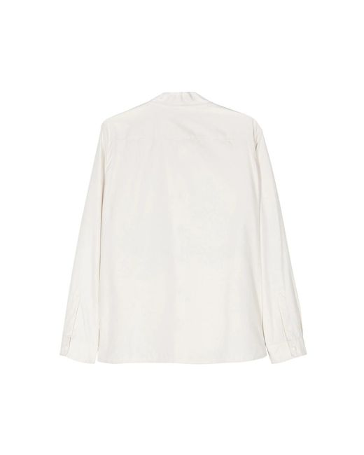 Mazzarelli White Long-Sleeve Shirt Jacket for men