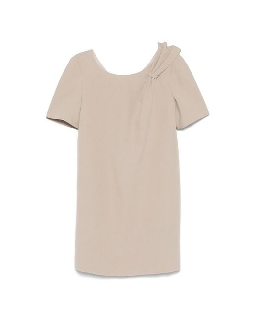DE SANTIS Natural Draped-Detail T-Shirt