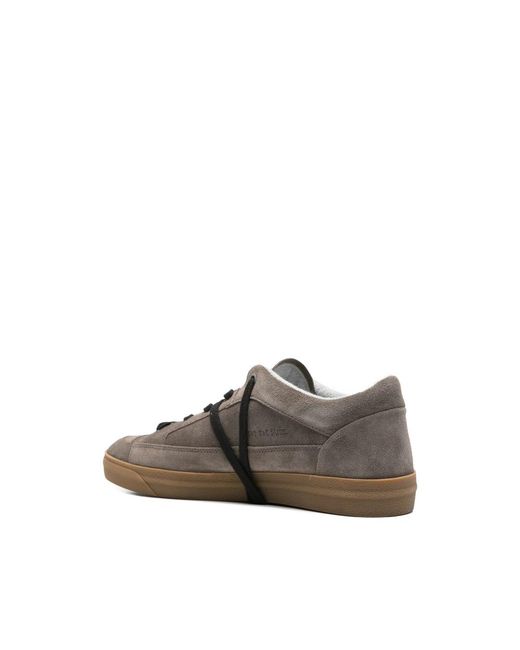 Santha Gray Love Cut Frayed Lace-Up Sneakers for men