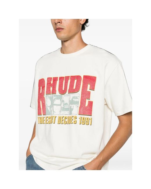 Rhude White T-Shirts And Vests for men