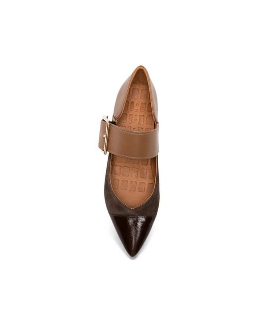 Chie Mihara Brown Hebas Buckle-Strap Pointed-Toe Pumps