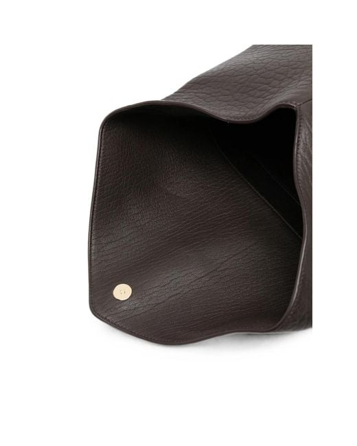 Saint Laurent Black Cassandre Grained-Leather Clutch Bag