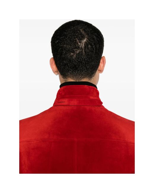 Tom Ford Red Suede Bomber Jacket for men