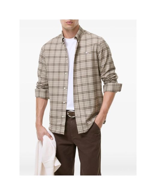 Burberry Gray Check-Pattern Shirt for men