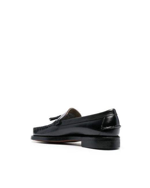 Sebago Black Tassel-Detail Leather Loafers for men