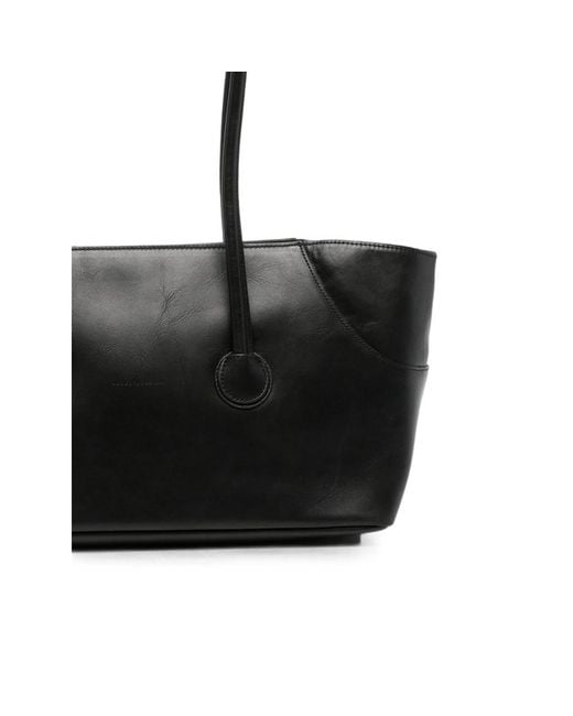 MARGE SHERWOOD Black Zip-Top Leather Shoulder Bag