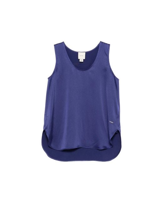 Calvin Klein Blue Top Scoop Neck