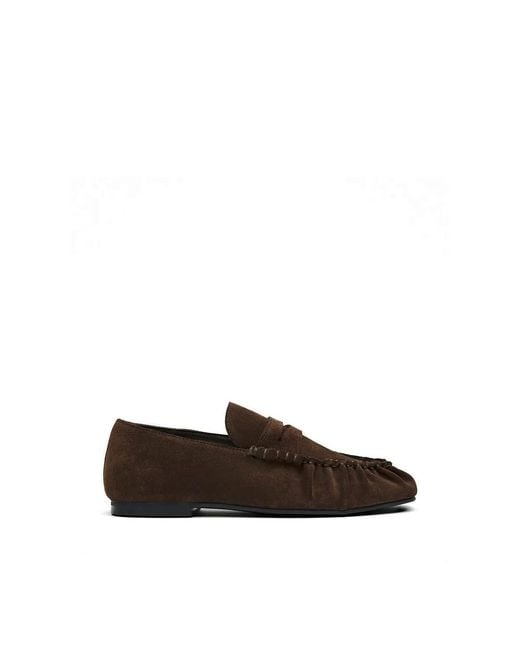 Alohas Brown Aven Ruffled Loafers