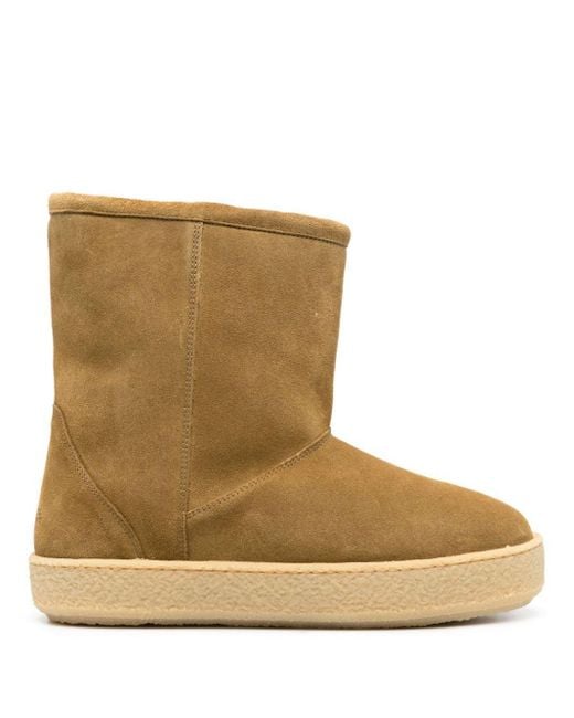 Isabel Marant Natural Frieze Suede Ankle Boots