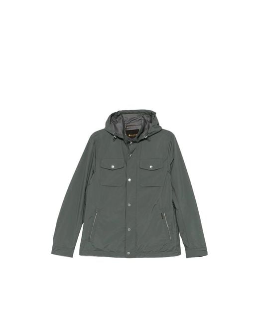 Moorer Gray Hooded Pocket Jacket for men
