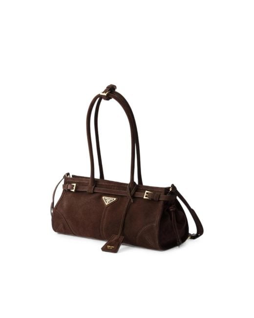 Prada Brown Bonnie Suede Tote Bag