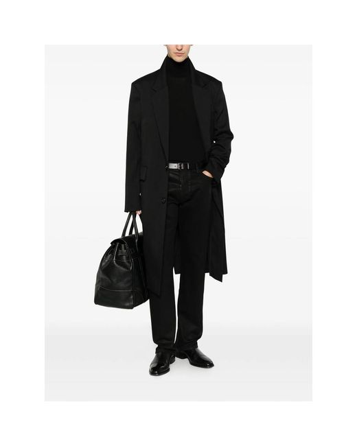 Tom Ford Black Coated Straight-Leg Trousers for men