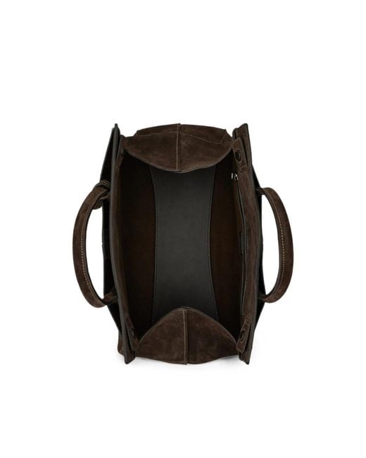 Tod's Brown Suede Logo-Patch Tote Bag