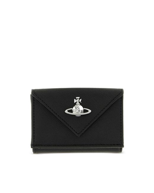 Vivienne Westwood Black Orb Envelope Wallet for men