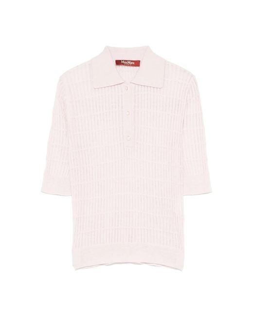 Max Mara Pink Light Ribbed Knit Sweater
