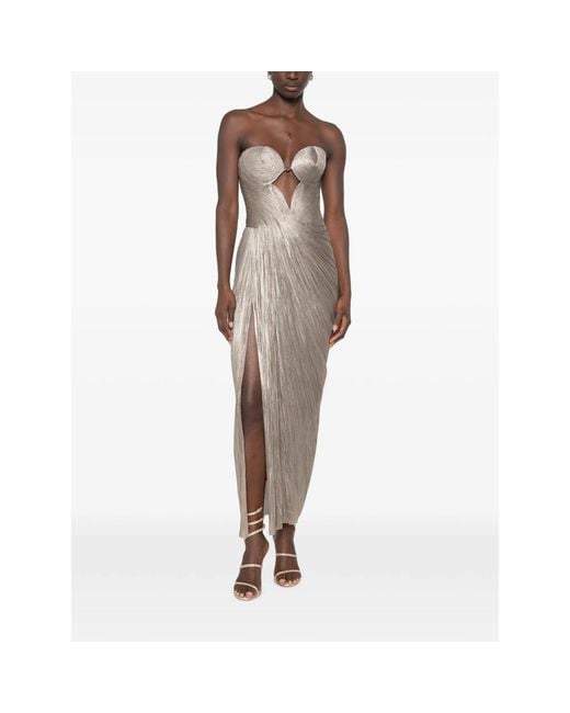 Maria Lucia Hohan Multicolor Cut-Out Lace-Up Maxi Dress