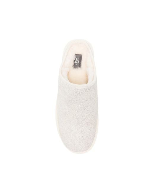 Ugg White Classic Crackle Mules for men