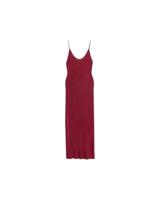 Saint Laurent Red Chain-Link-Strap Open-Back Maxi Dress