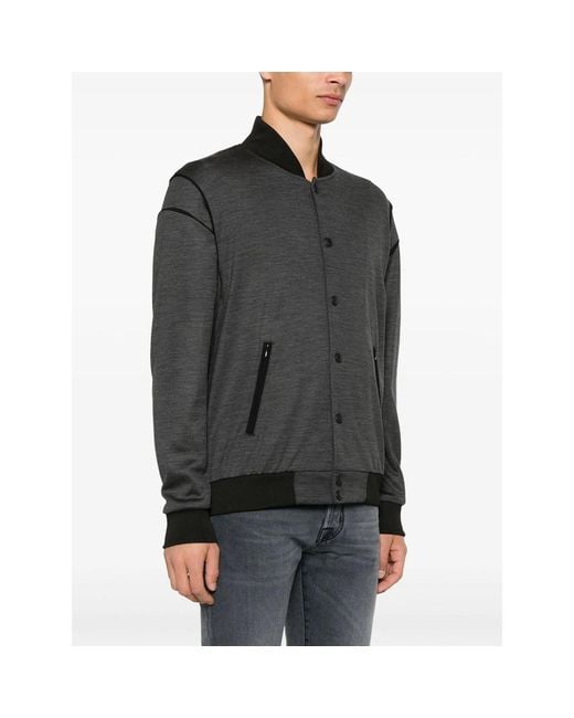 Eraldo Black Merino-Wool Bomber Jacket for men