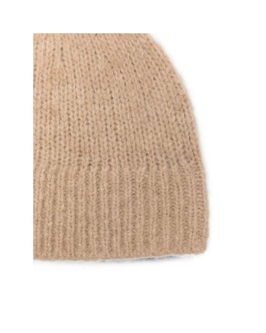 Dries Van Noten Natural Ribbed-Knit Beanie Hat for men