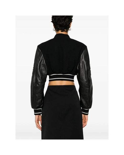 Givenchy Black Cropped Bomber Jacket