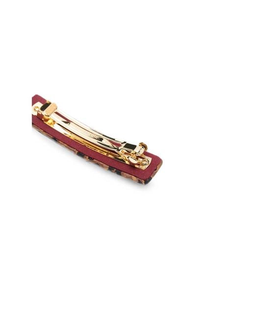 Etro Brown Pegasus Leopard-Print Hair Clip