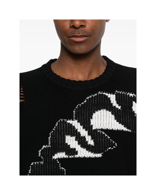 MADFRENZY Black Cortex Crew-Neck Sweater for men