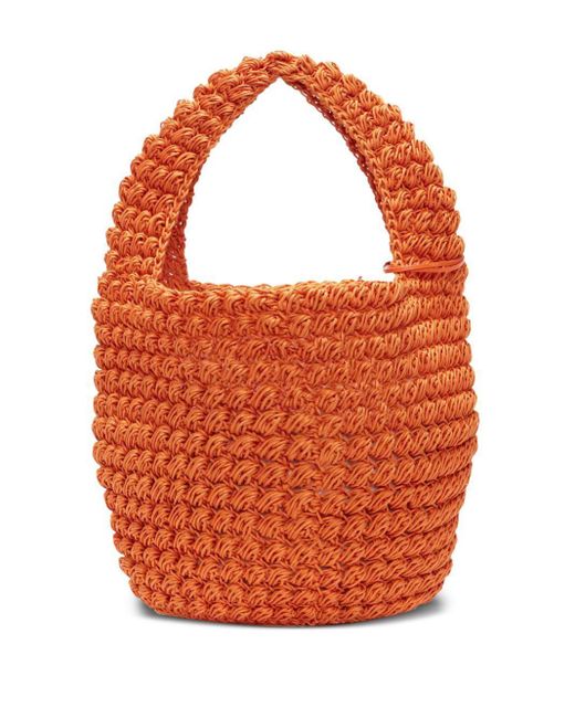 J.W. Anderson Orange Large Popcorn Crochet Bucket Bag