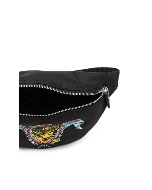 KENZO Black Jumping Tiger Belt Bag for men