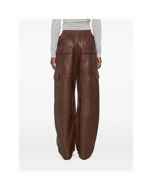Petar Petrov Brown Leather Cargo Pants