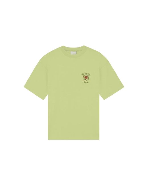 Drole de Monsieur Green Floral Graphic T-Shirt for men
