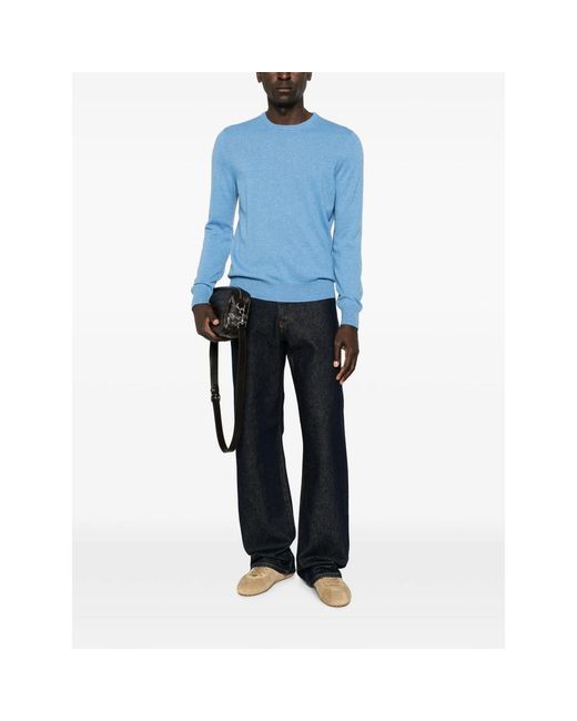 Fileria Blue Crew-Neck Long-Sleeve Sweater for men