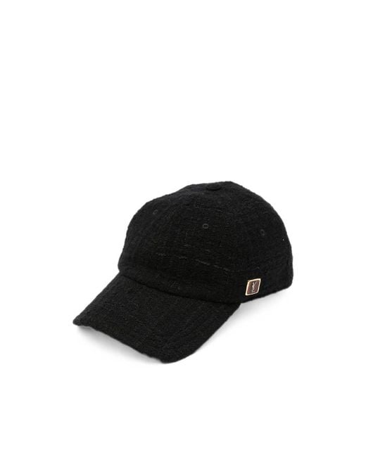 Saint Laurent Black Cassandre Baseball Cap