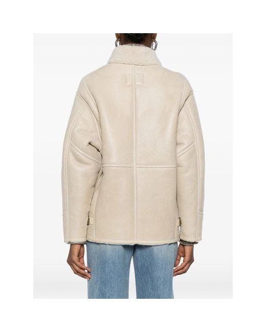 Isabel Marant Natural Adelina Shearling Zip Jacket