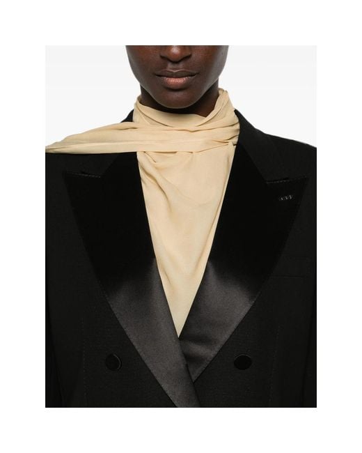 Tom Ford Black Double-Breasted Buttoned Blazer