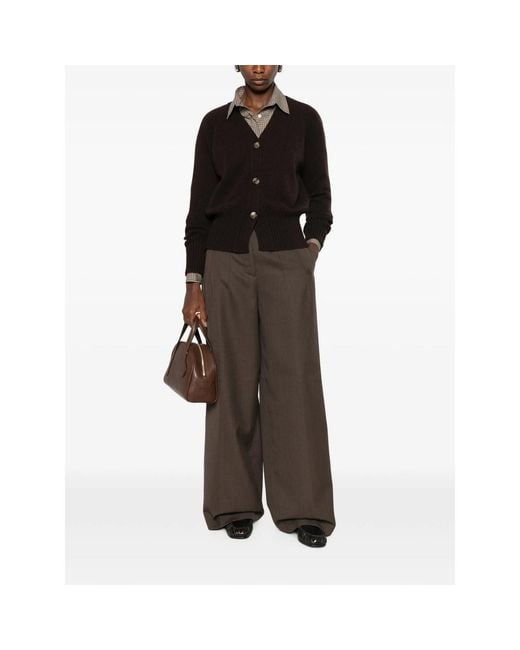 Aragona Black V-Neck Button-Up Cardigan