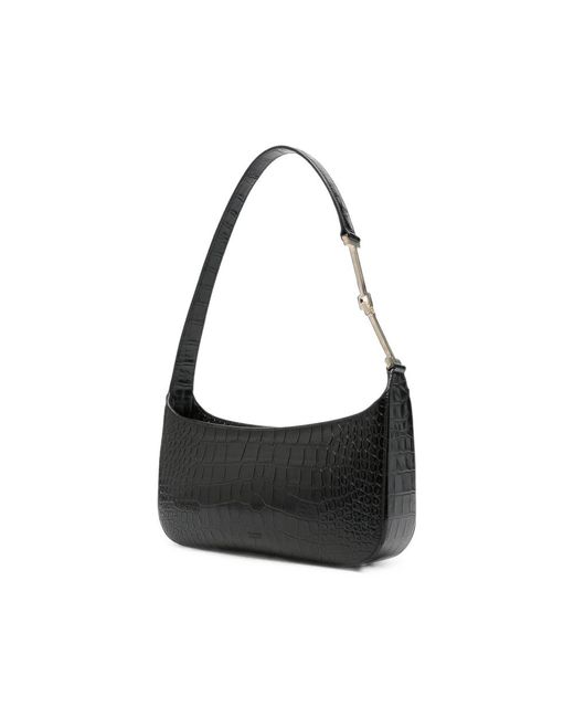Tom Ford Black Crocodile-Effect Leather Shoulder Bag