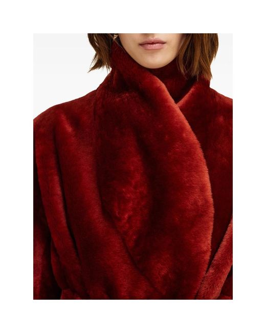 Ferragamo Red Reversible Shearling Jacket