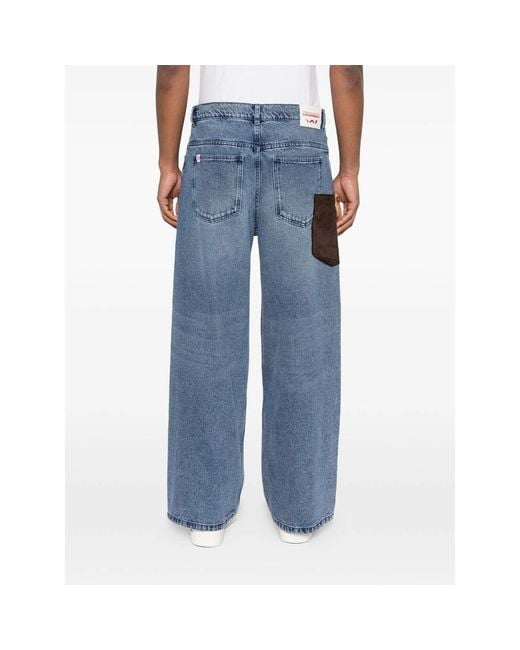 Charles Jeffrey Blue Crochet-Trumpet Jeans for men