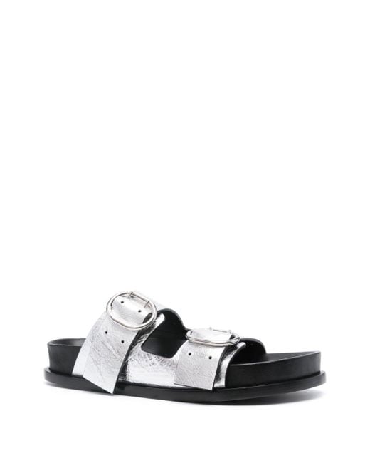 Jil Sander White Two-Strap Leather Sandals