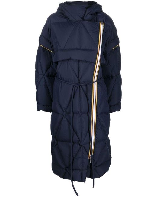 K-Way Blue Diamond-quilted Padded Coat