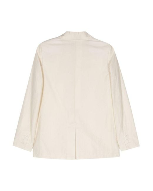 A.P.C. Natural Double-Breasted Crepe Blazer