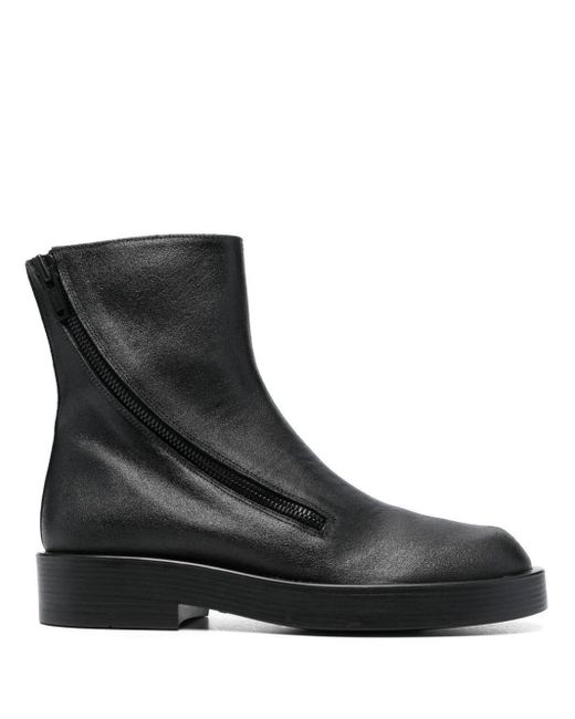 Ann Demeulemeester Black Leather Ankle Boots for men