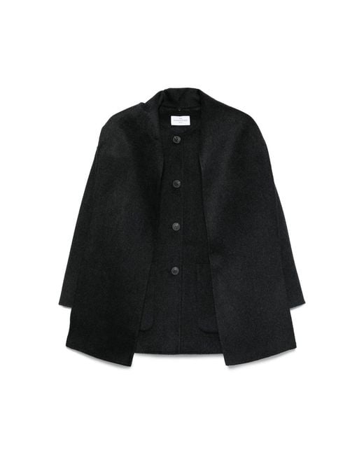 The Dynamis Studio Black Button-Front Wool Jacket