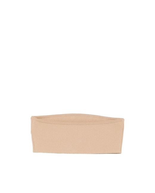 Max Mara Natural Fine-Ribbed Bandeau Top